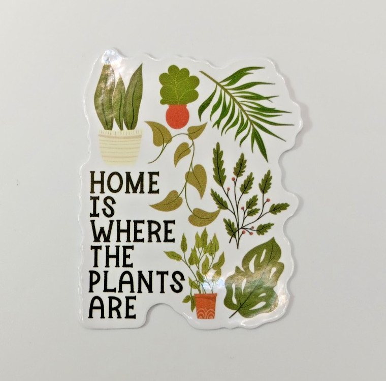 Plants-Succulent-Funny-Home Is Where – Vinyl Sticker-Decal-NWOT-Free Shipping!
