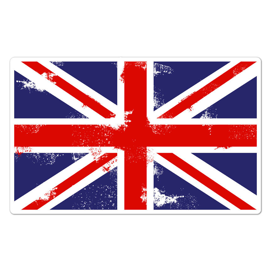 Union Jack United Kingdom, Vinyl Decal Sticker, Indoor Outdoor, 3 Sizes, #8904