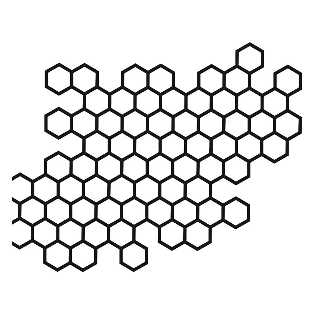 Honeycomb Hexagon Car Vinyl Decal Sticker for Door, 6.06" x 4.80", Black