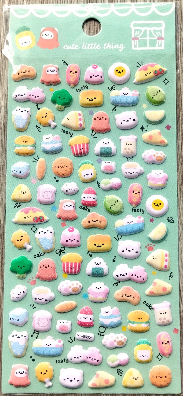 Cute Little Thing Food PVC Puffy Sticker Burger Dumpling Sweets Animal Kid JAPAN