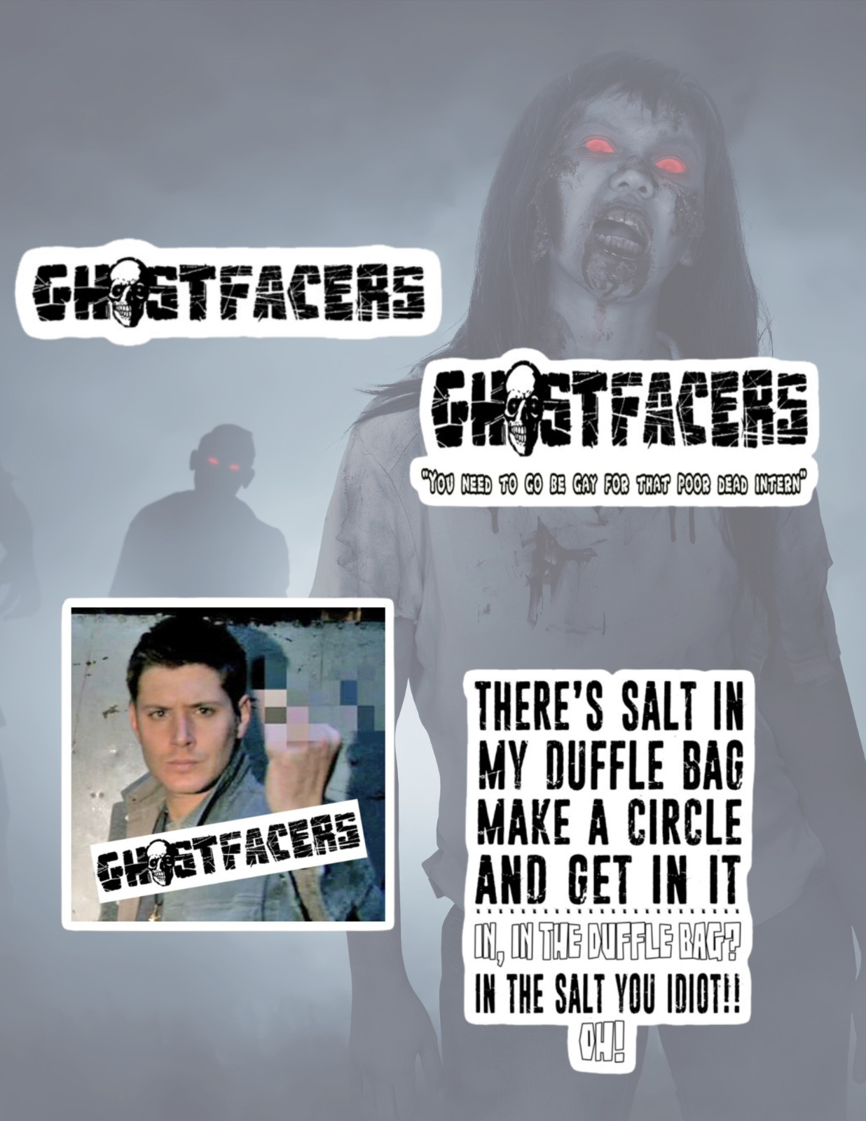 Supernatural Ghostfacers 4pc Sticker Pack
