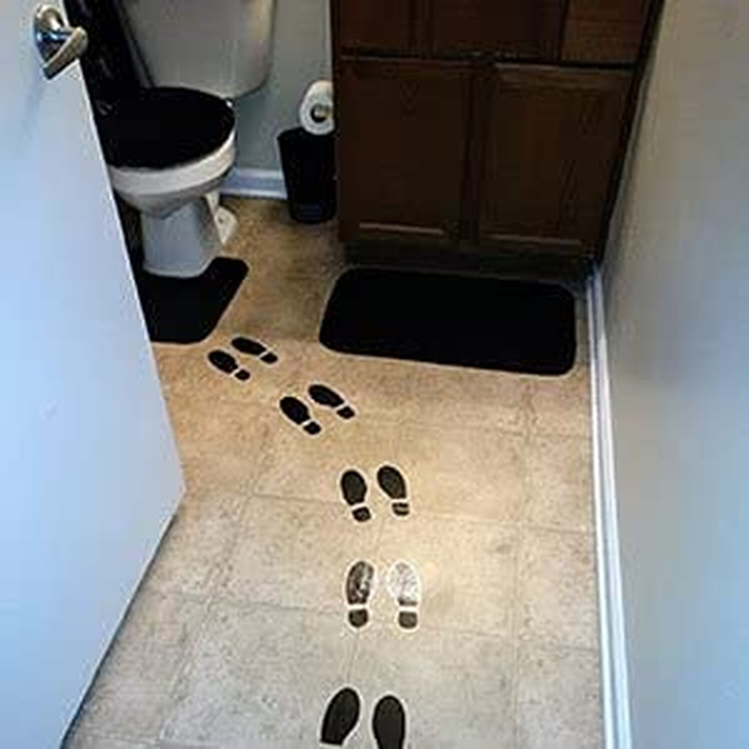 20 Pairs 40 Prints Black Shoes Footprint Stickers PVC Footprint Decals for Of…