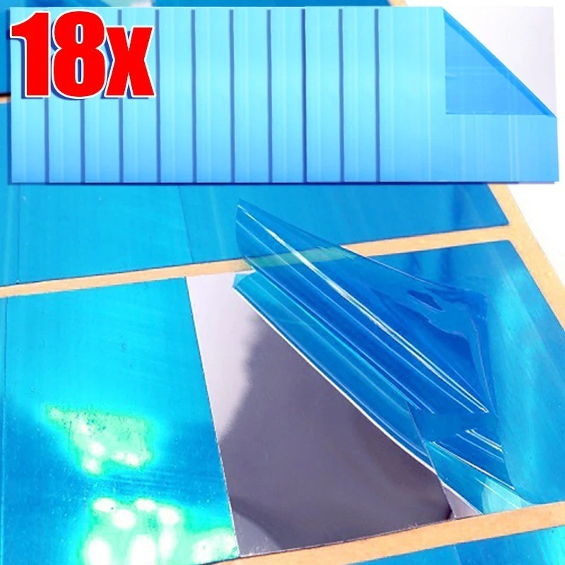 9/18 pcs Self Adhesive Mirror Wall Sticker Reflective Film Paper Kitchen Decor