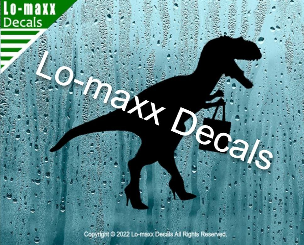 Fashion Conscious Dinosaur Custom Graphic Design Original Die Cut Vinyl Decal