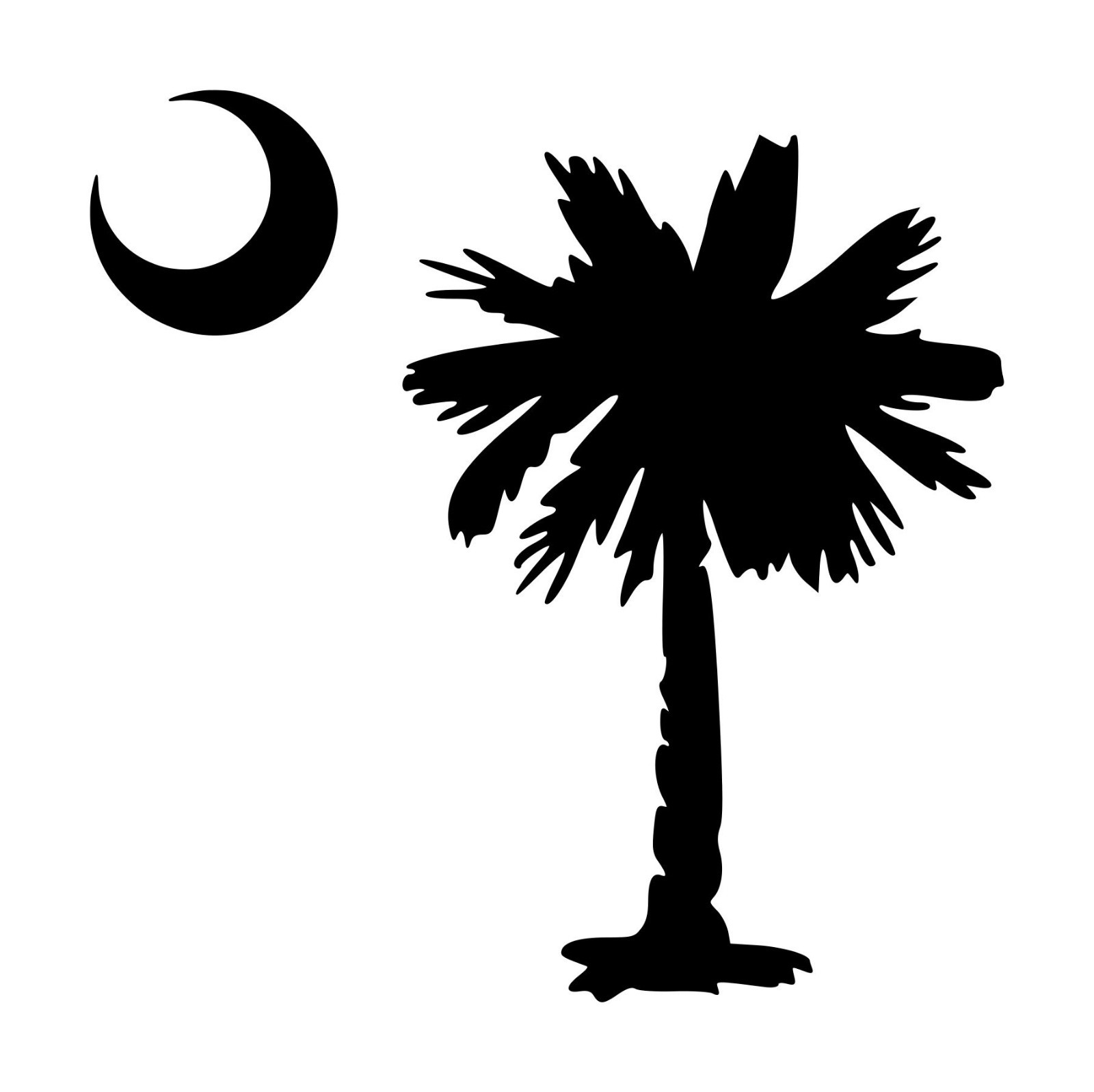 PALMETTO with CRESCENT MOON – Vinyl Decal Sticker – South Carolina – Tree SC