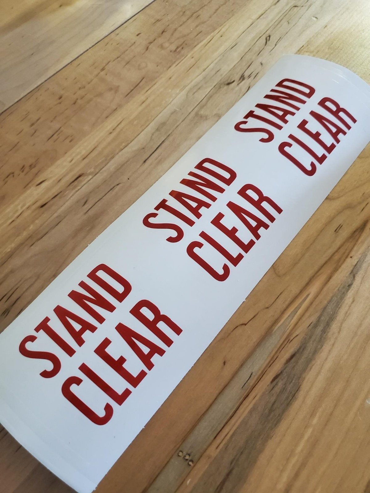 terramite T5C STAND CLEAR Decals Stickers Gloss RED 2.5×2.5" (3) Fast USA