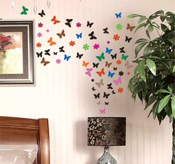 32 Multi Size/Colour Butterflies & Flowers Art Vinyl Wall Stickers HIGH QUALITY