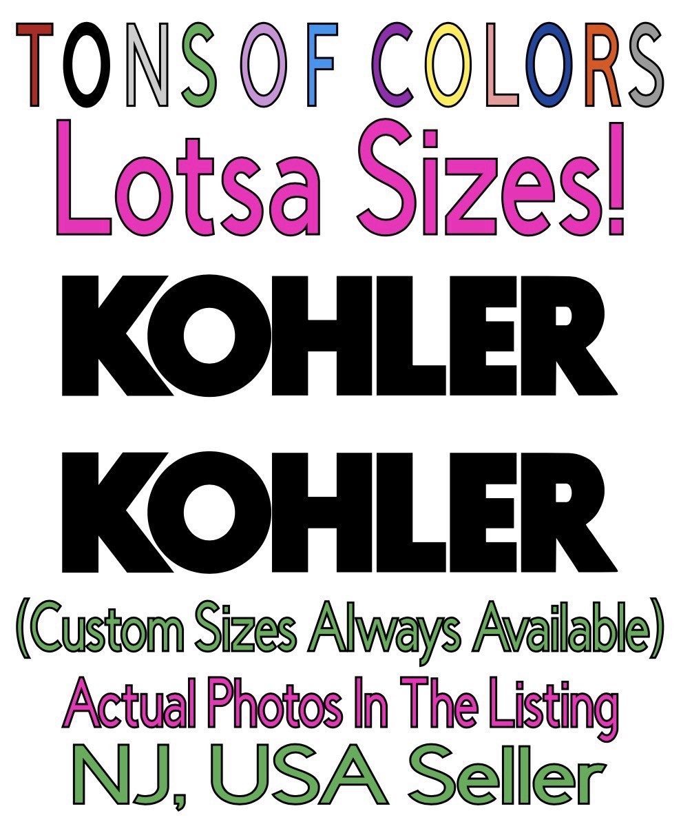 TWO Kohler Logo Die Cut Vinyl Decals Plumbing HVAC Sinks Toilets Showers Faucets