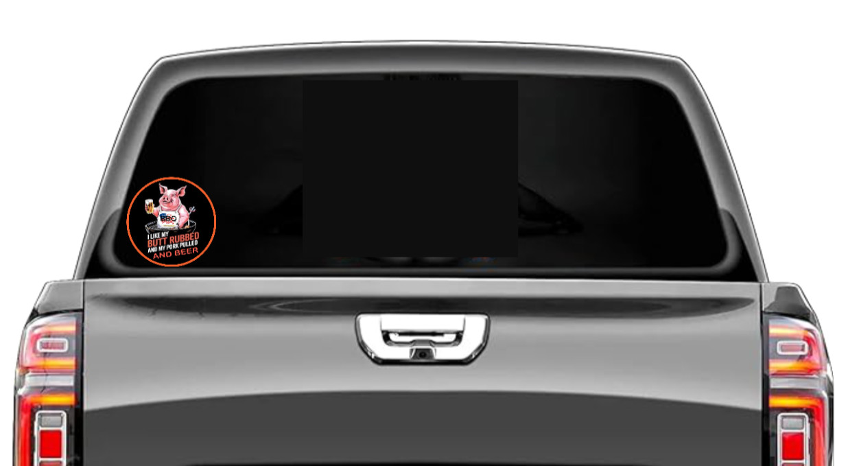 BBQ – (Butt Rubbed and Beer) 4" Vinyl Decal Car Truck Cooler Laptop Smoker Grill