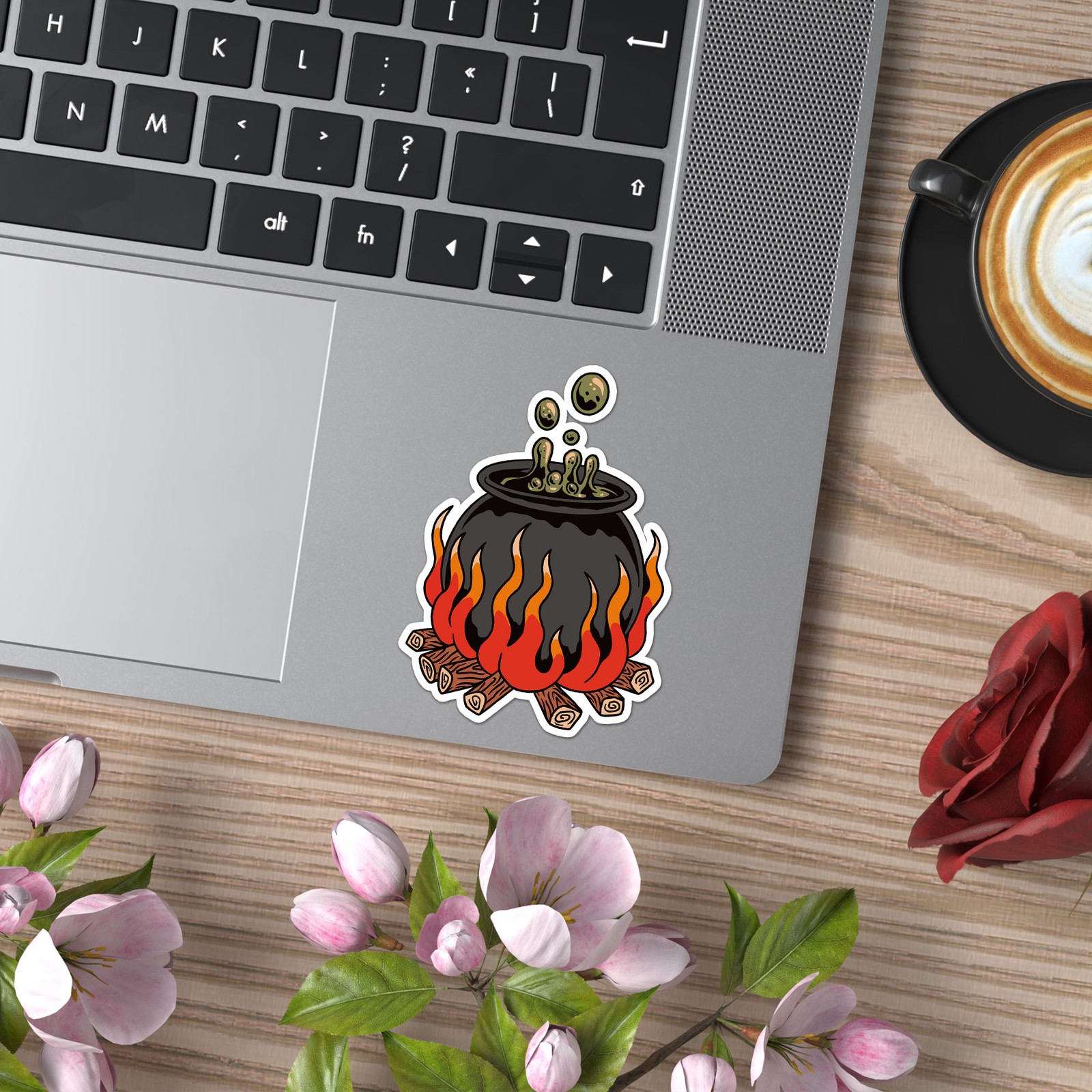 Boiling Cauldron Witch – Vinyl Decal Sticker – Car Window Laptop – ebn12635