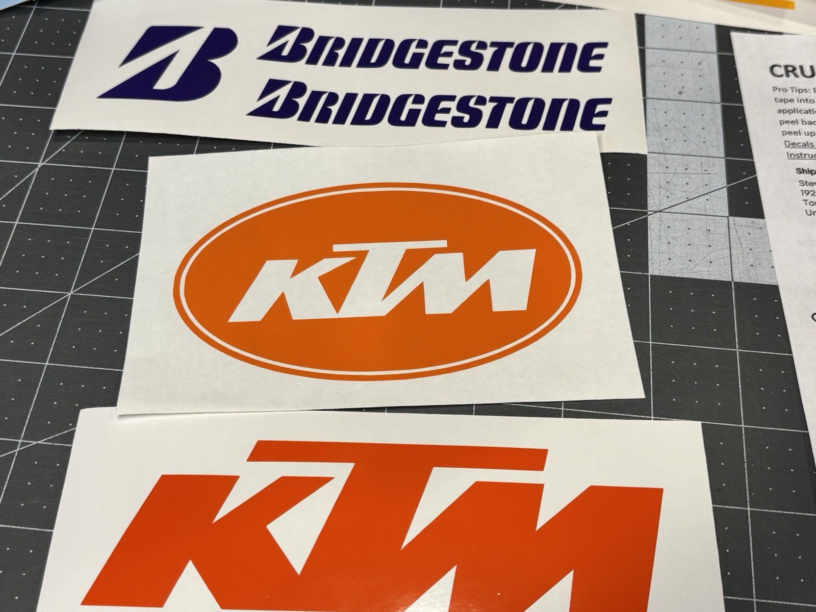 TWO THOR Die Cut Vinyl Decals Motorcycle Honda Kawasaki Suzuki Yamaha KTM Husky