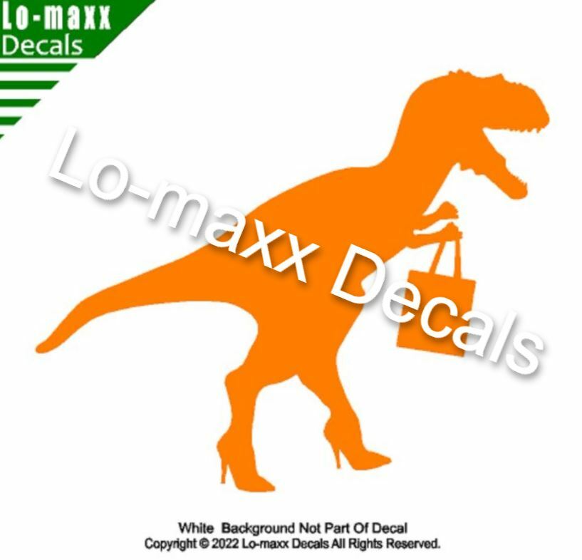 Fashion Conscious Dinosaur Custom Graphic Design Original Die Cut Vinyl Decal