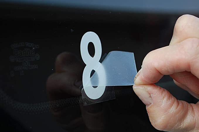 0-9 Reflective Numbers White Sticker Vinyl Decals CHOOSE 1"-12" Set Of 40 (RV1)