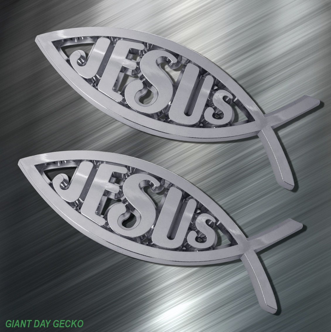 (2) TWO JESUS FISH Vinyl Decal Sticker For Car Laptop Skateboard NEW Christian
