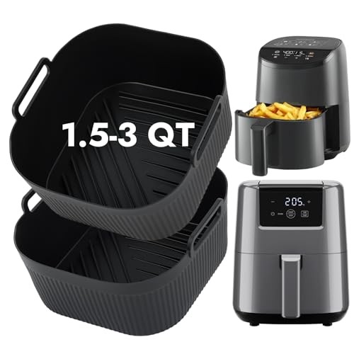 BYKITCHEN Small Silicone Air Fryer Liners 5.5in Reusable for 1.5-3 QT Air Fryers