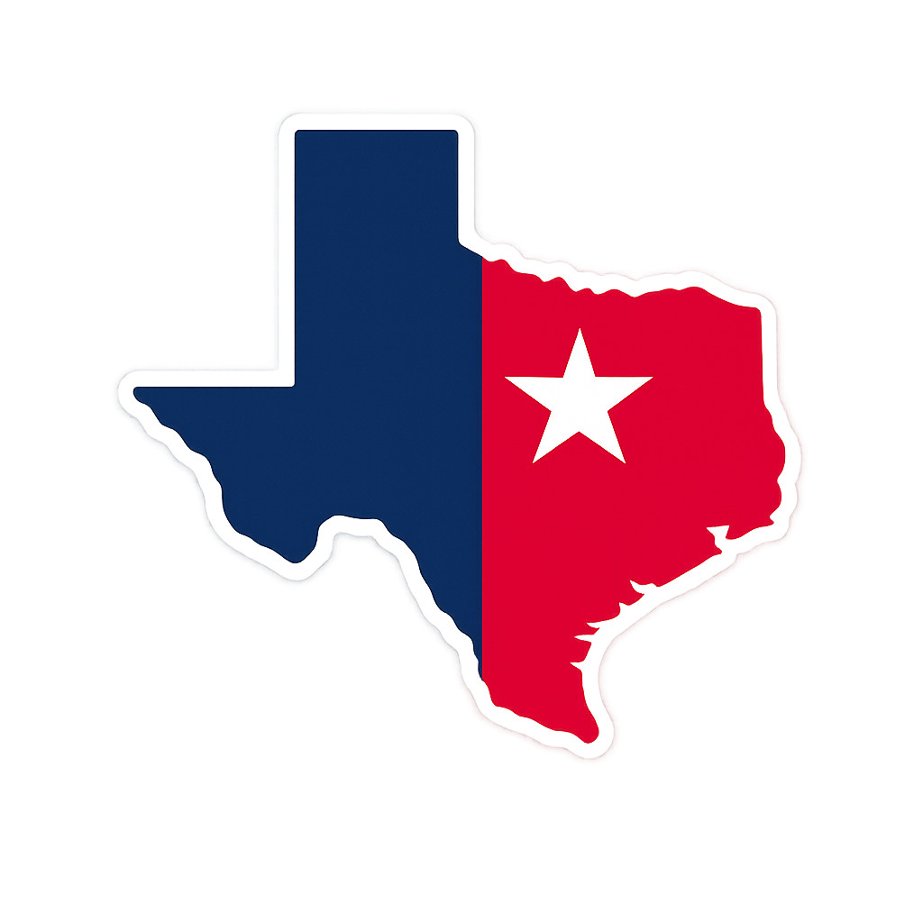 Texas | State Outline Vinyl Decal | Houston Blue Red Football Vinyl Sticker 23