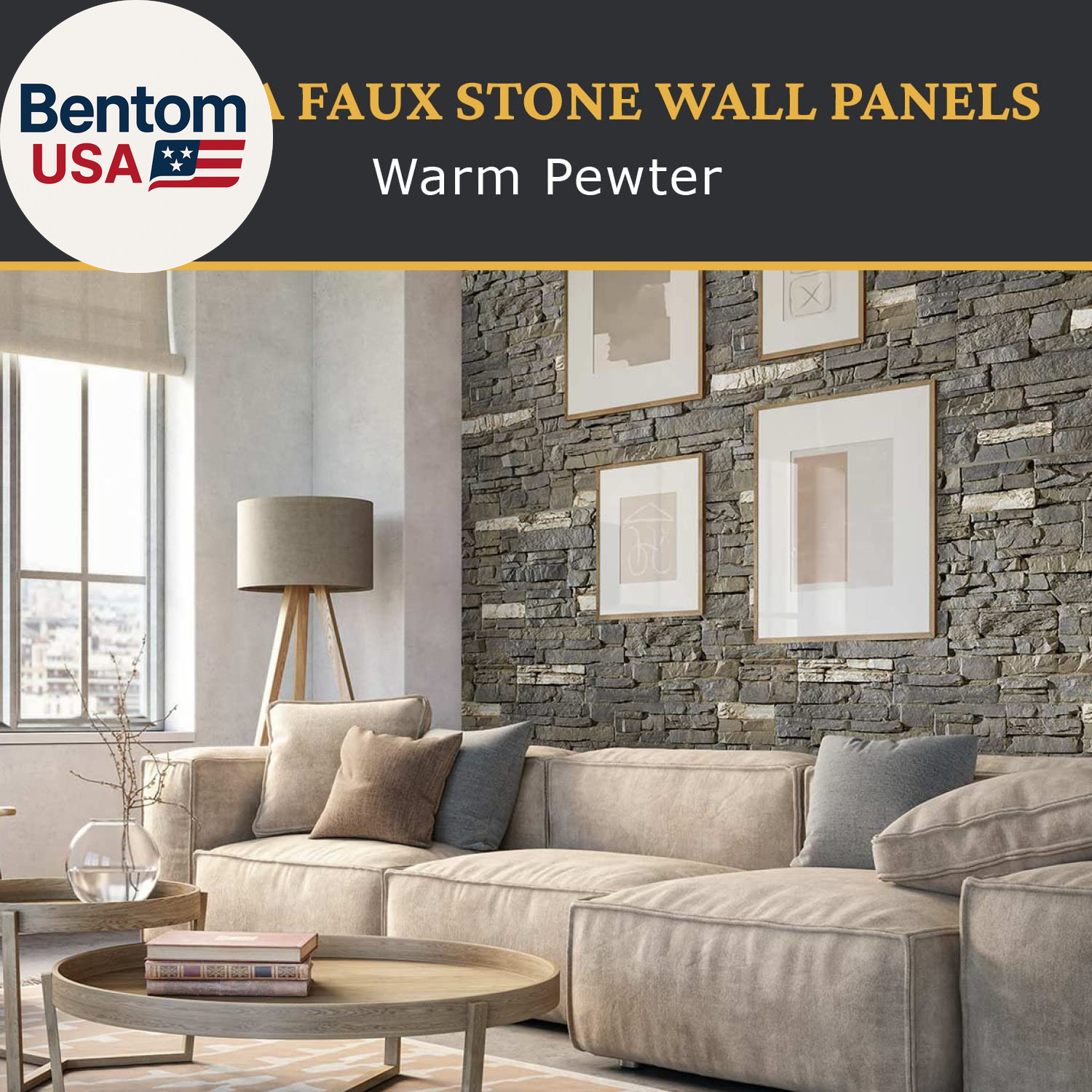 High-Density Polyurethane Faux Stone Wall Covering Panels for Interior and Exter