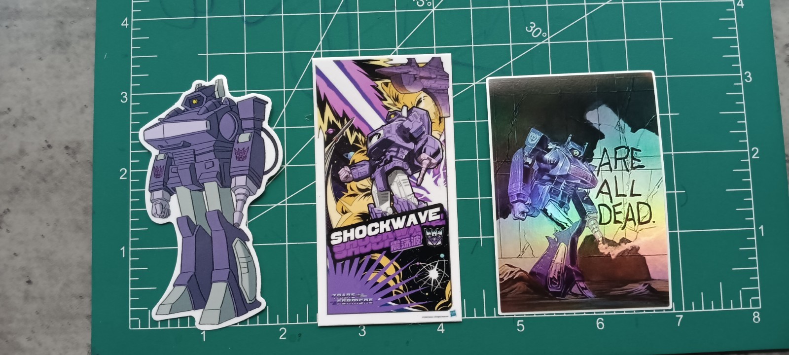 TRANSFORMERS X SHOCKWAVE VYNIL STICKER LOT OF 3