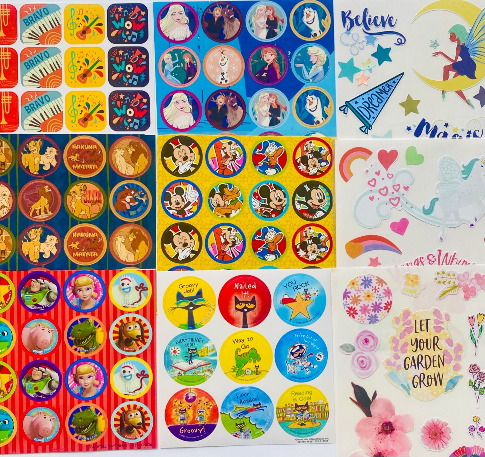 349+ STICKER LOT STITCH GARFIELD SPIDERMAN KUNG FU PANDA HELLO KITTY WEDNESDAY +
