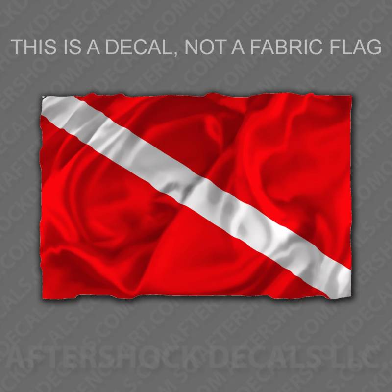 Dive Flag Decal Sticker Nautical Shark Diving Boat Charter Bahamas Miami Florida