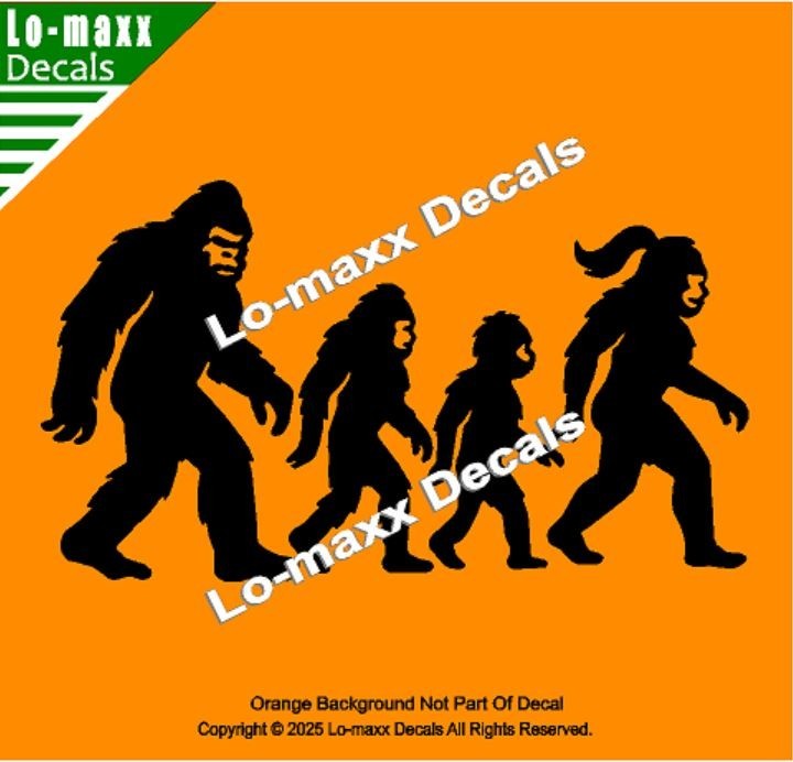Bigfoot Sasquatch Family Vinyl Decal Die Cut Sticker for Car Truck SUV Window