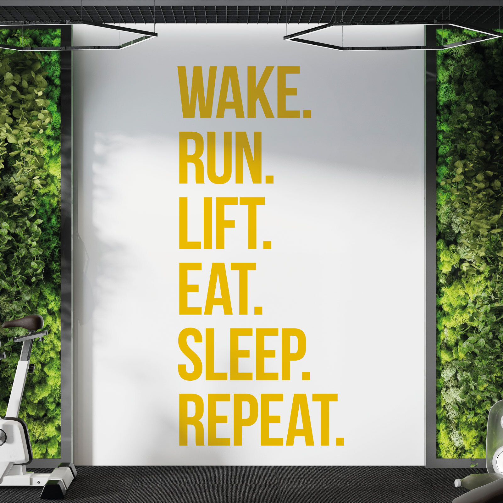 Wake. Run. Lift. Eat. Sleep. Repeat. – Gym Motivational Vinyl Wall Sticker UK