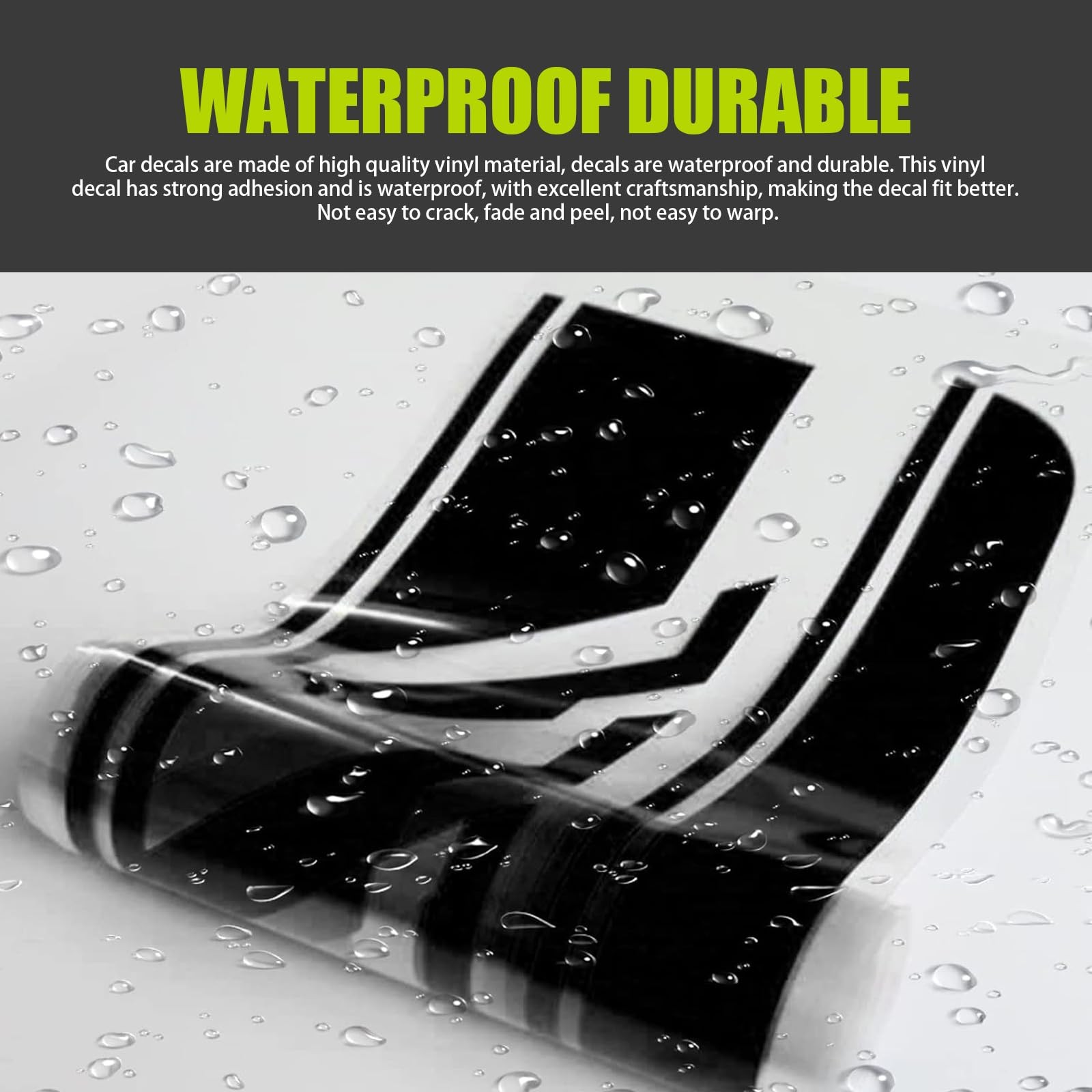 2Pcs Black Car Side Skirt Decals 88.58" Long Stripe Stickers Universal