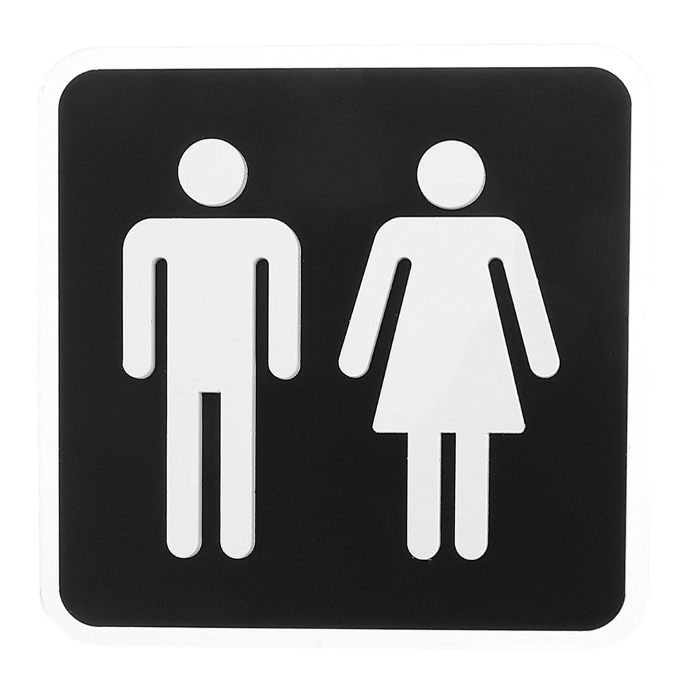 Restroom Sign Label: 3.94 X 3.94 Inches Unisex Self Adhesive Bathroom Sign,