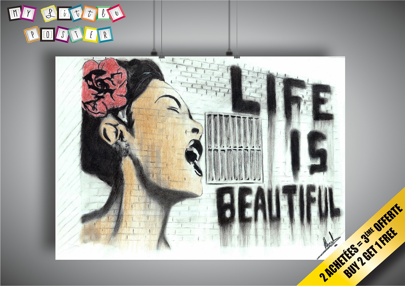 Poster BANKSY STREET ART Life Is Beautiful GRAFFITI Wall Art 02