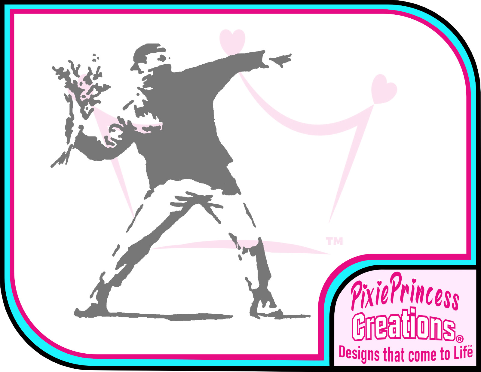 Banksy D Flower Thrower Vinyl Sticker Wall Art Poster Car Van Home Decor Decal