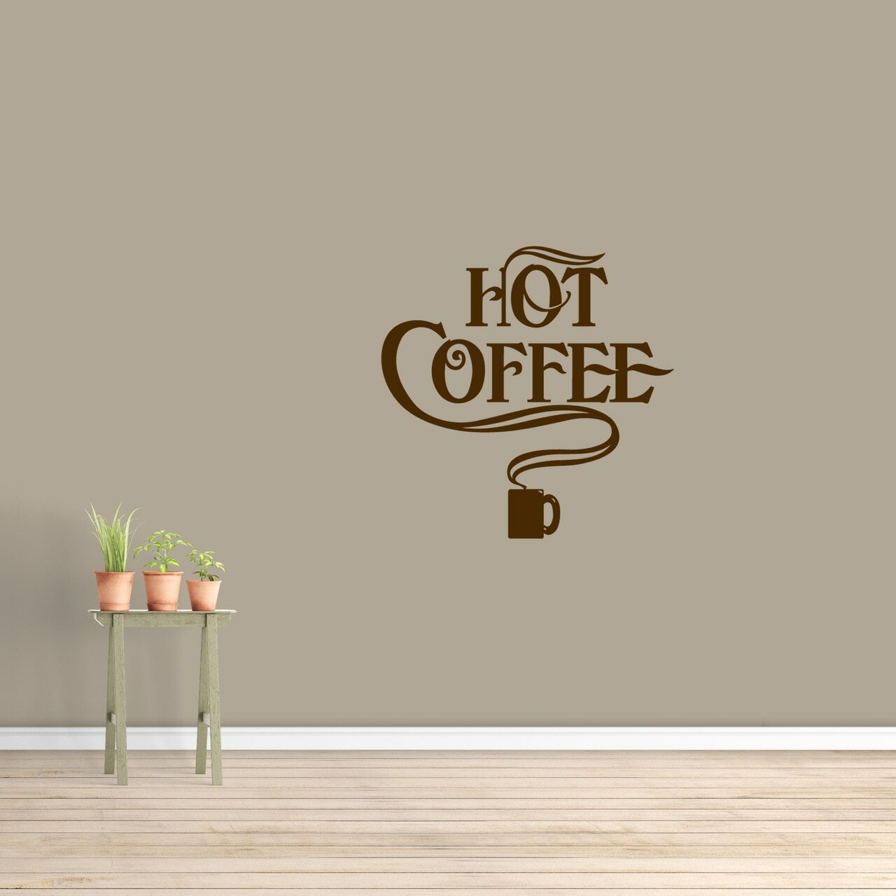Hot Coffee Wall Decal – Kitchen, Dining, Cafe, Drinks, Wall Art, Sticker, Decor