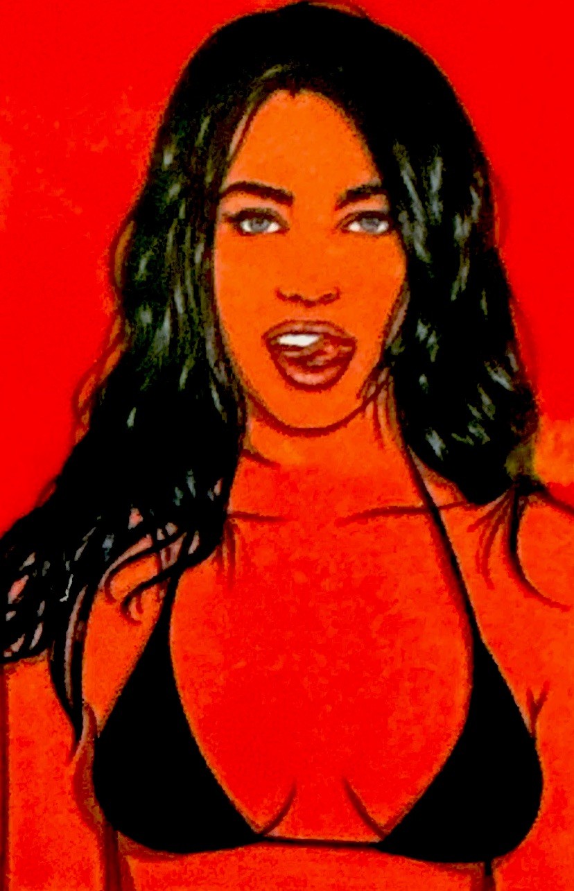 SEXY GIRL STICKER✨🫦❤️‍🔥👙❤️‍🔥💋✨2 3/4” X 2”✨GLOSSY✨BLACK HAIR✨CUTE✨ON FIRE🔥
