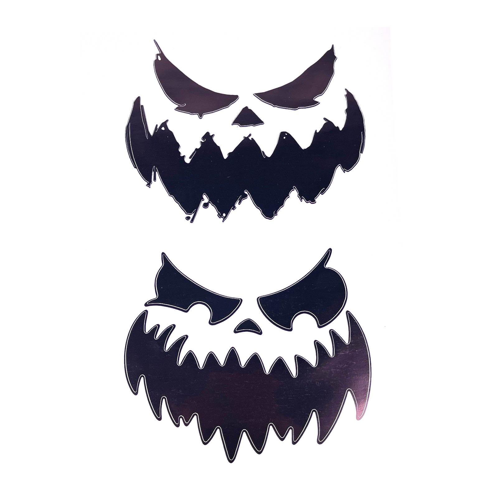 Halloween Pumpkin Faces XL 11.5"x7.5" Stickers Decal Sheet 10 Vinyl Spooky Faces