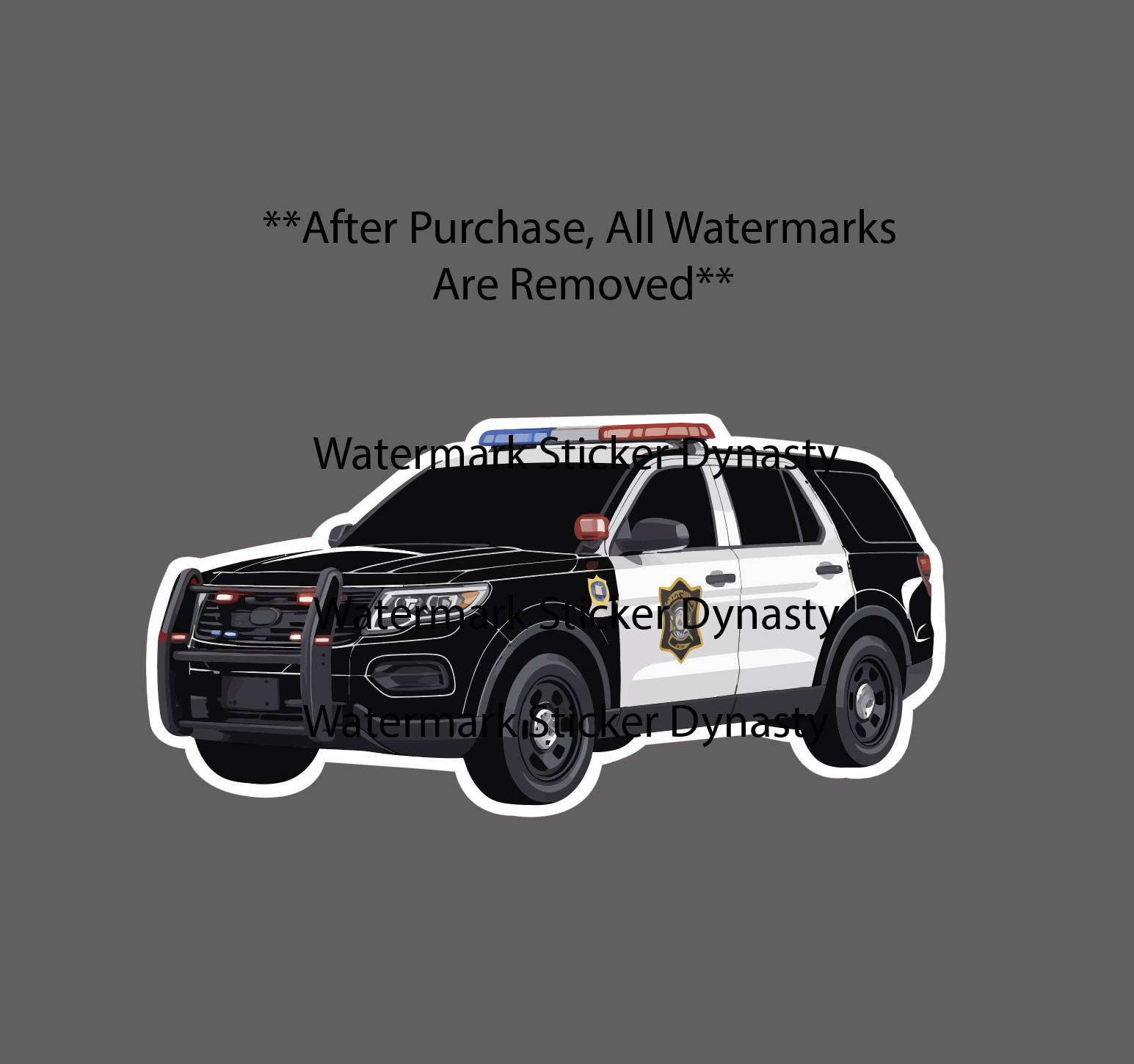 Police SUV Sticker Waterproof Decal Cops Officer Road First Responder Gift NEW