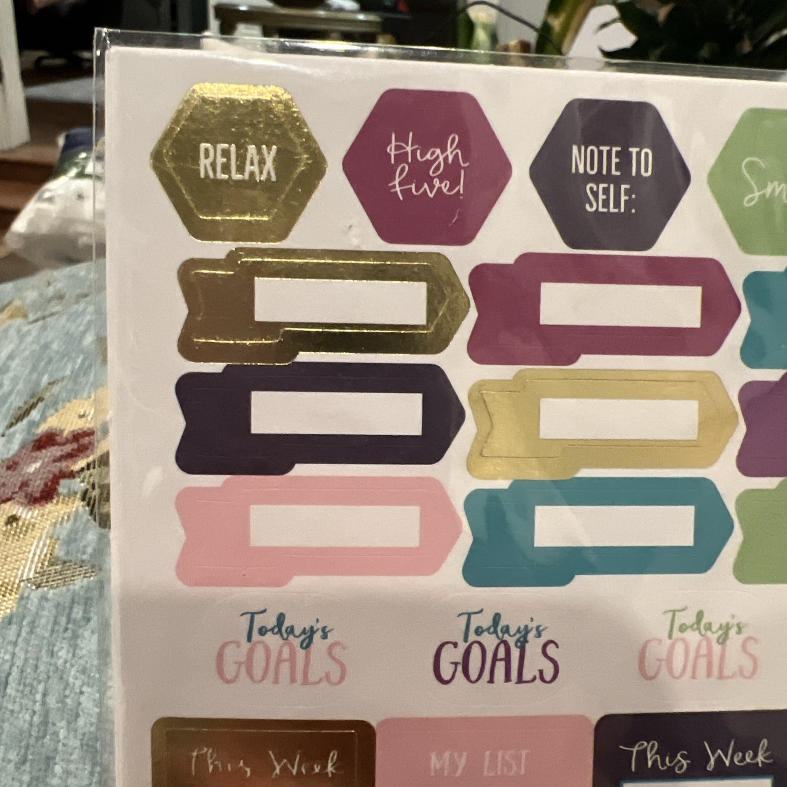 Pen and Gear Stickers 4 Sheets Todays Goals Weekly Planner Shopping To Do Lists