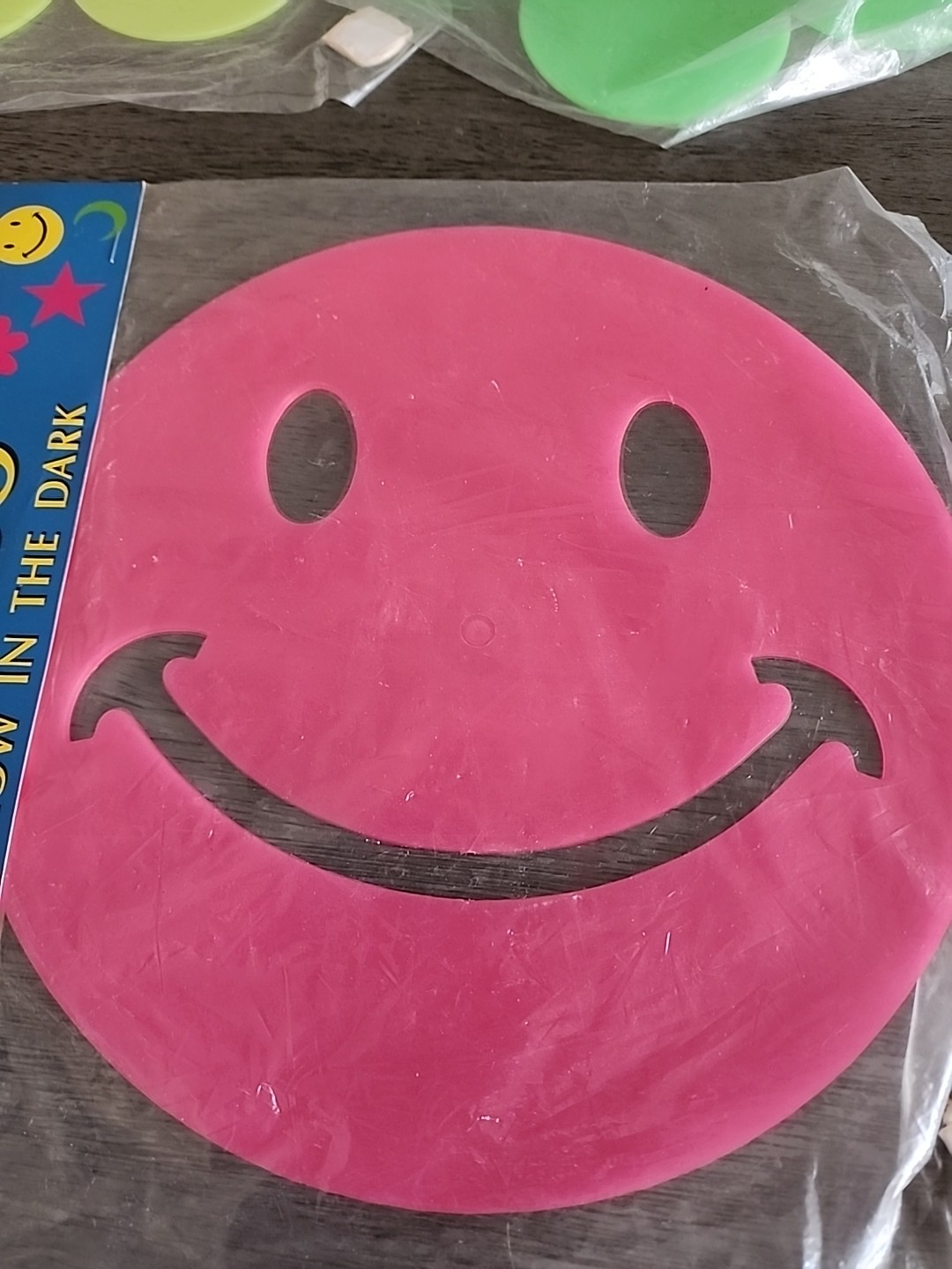 3 Vintage 1990s Jumbo Glow In The Dark Wall Decor Smiley Face Flowers Retro Dorm