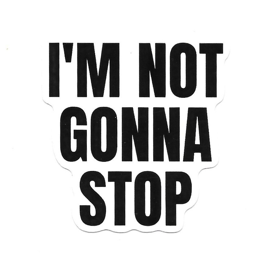I'm Not Gonna Stop Vinyl Sticker Inspirational Quote Motivational Laptop Decal