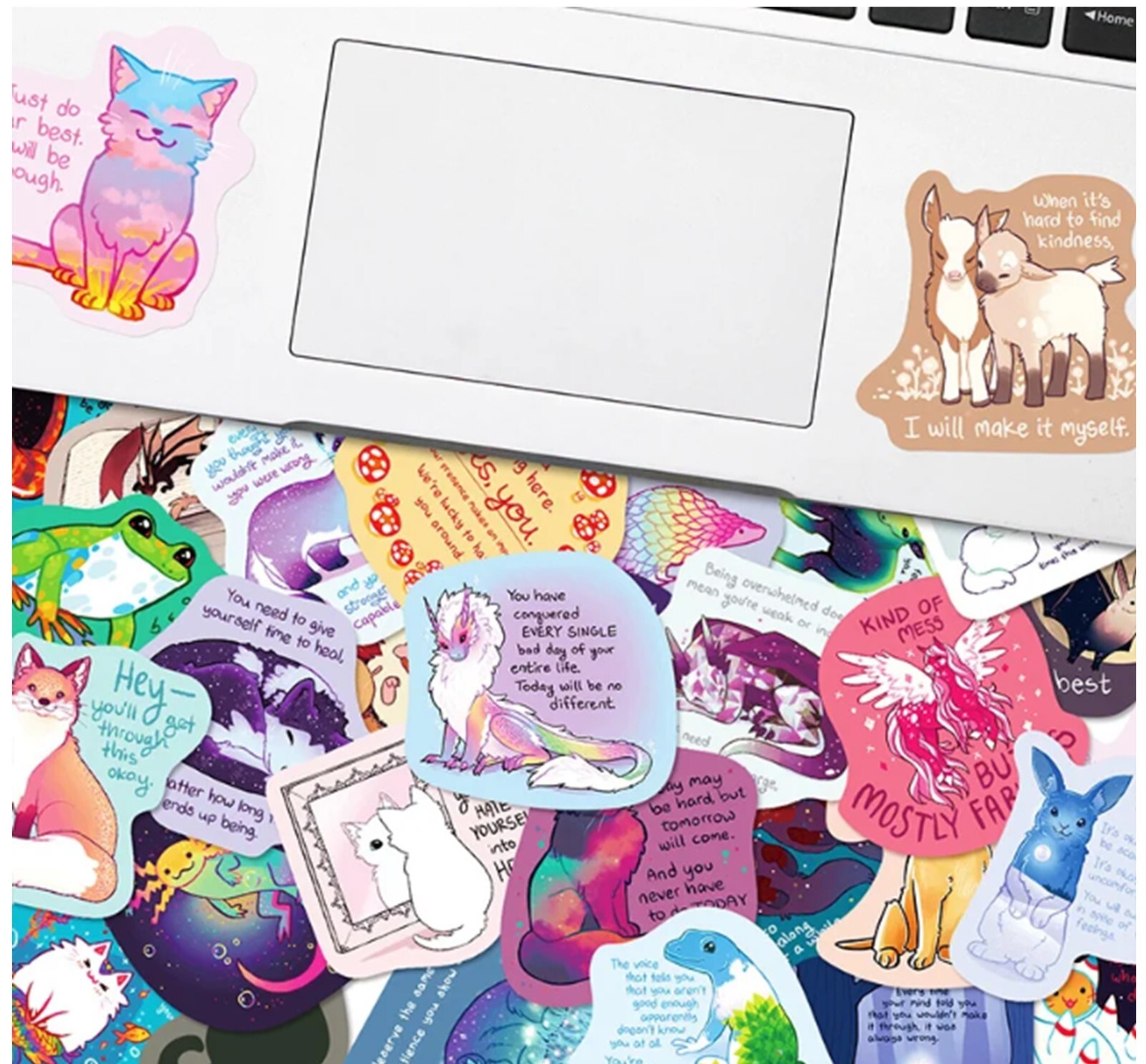 50pcs INSPERATION FROM ANIMALS STICKERS, Words of Wisdom, Laptop, Phone, Windows