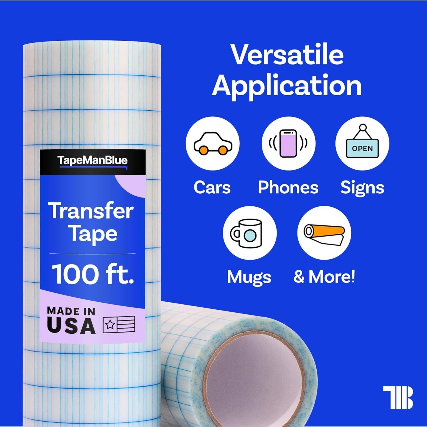 12" X 100' Roll of Clear Transfer Tape for Vinyl, Made in America, Vinyl Transfe