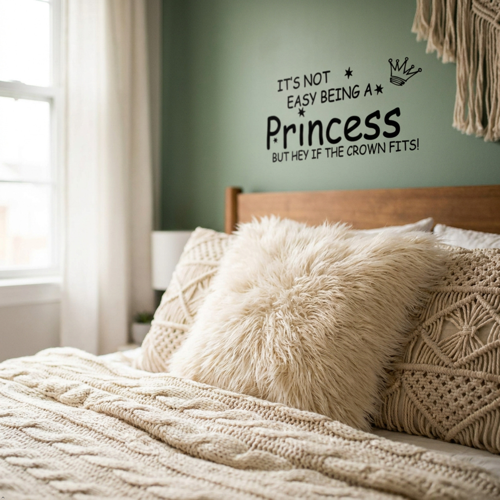 NOT Easy Being A Princess Girl Wall Quote Sticker Graphic Vinyl Home Kid décor