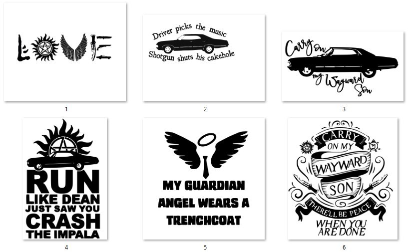 Supernatural Decals 5"