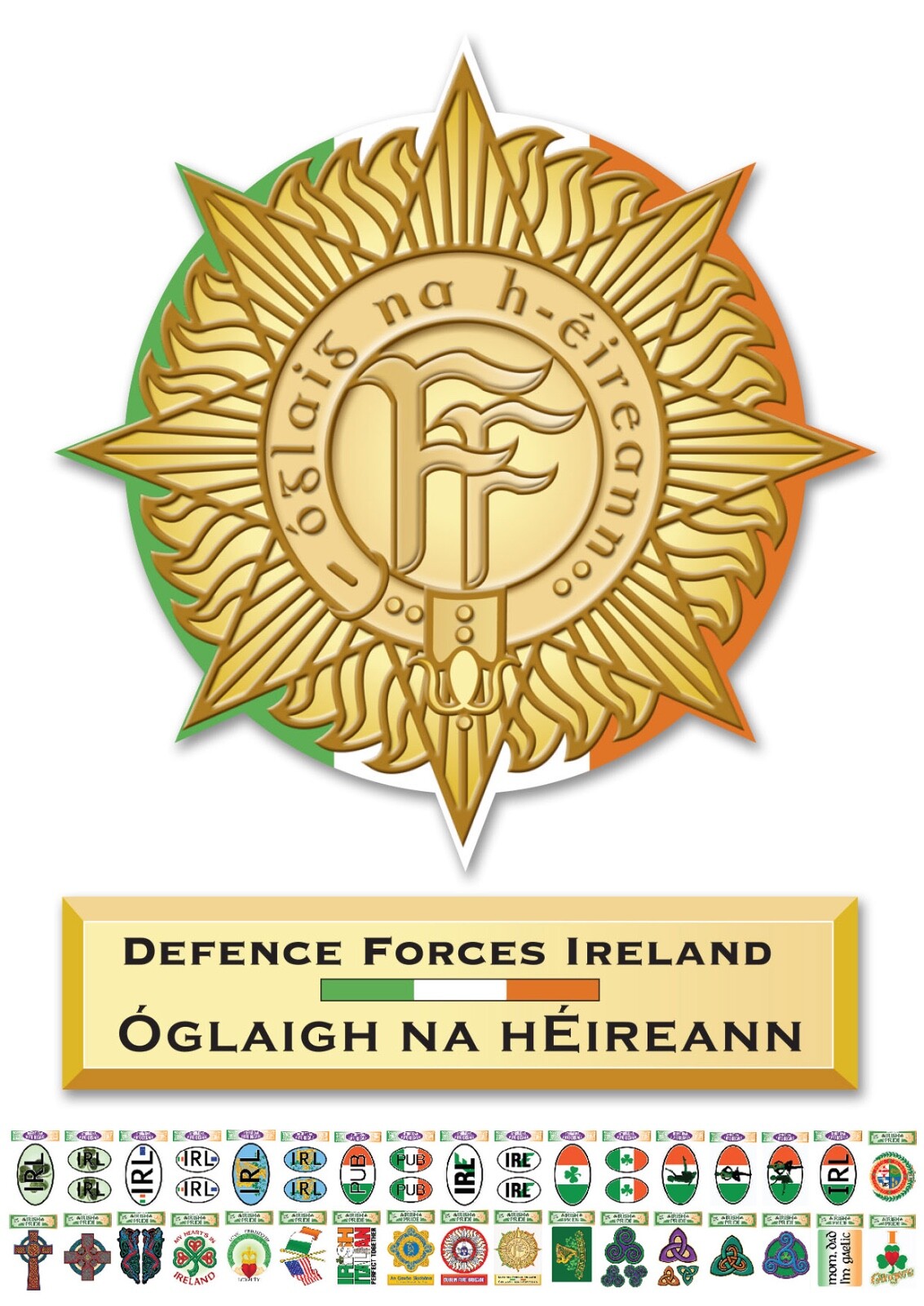 Ireland Irish Defence Defense Army Navy Air Force Decal Sticker
