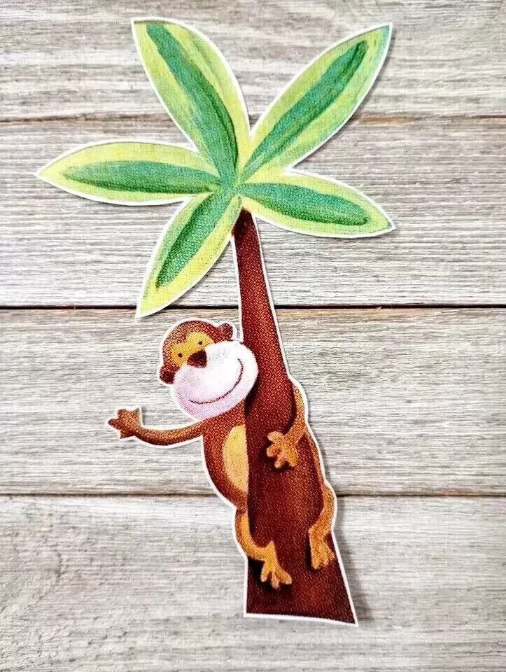 monkey jungle palm tree sticker wall safe left 6.5 inch 1pc