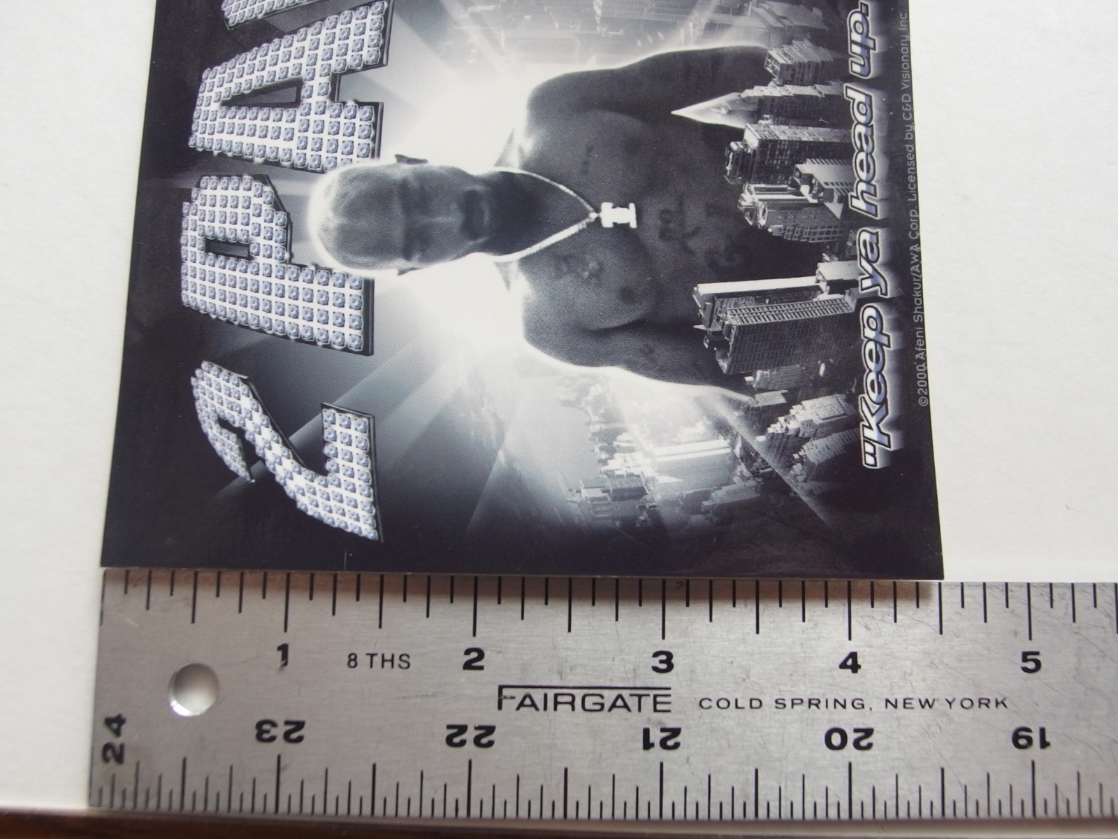 Tupac Shakur 2Pac Keep Ya Head Up Sticker C&D Visionary 2000 Licensed 4.25×4.5"