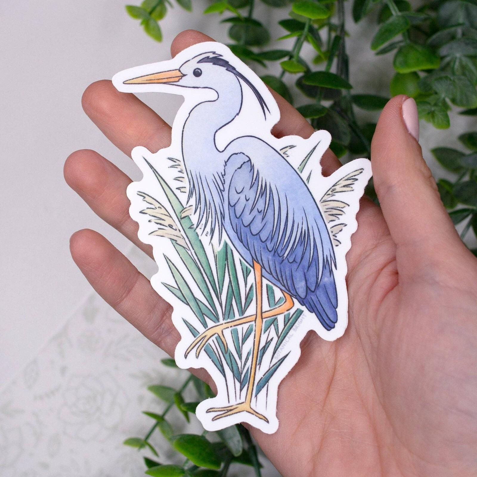 Heron Bird Sticker Large Waterproof Vinyl Wildlife Nature Decal Laptop Journal