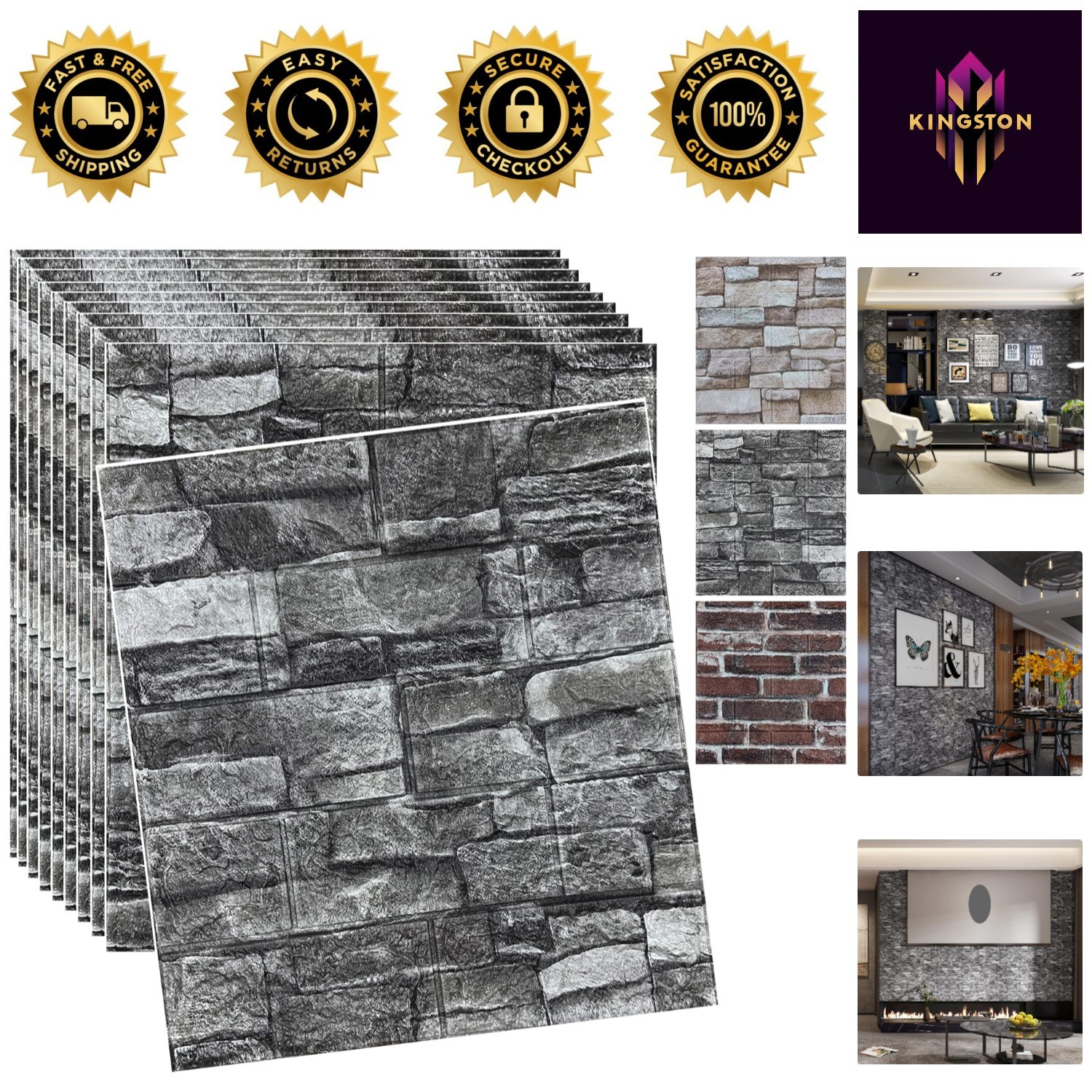 Versatile 20PCS Black 3D Wall Panels – Easy Stick & Stylish Decor Solution