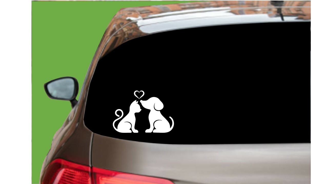 CAT DOG PET LOVE, Decal Stickers for Cars, Windows, Laptops, Wall, Tablets