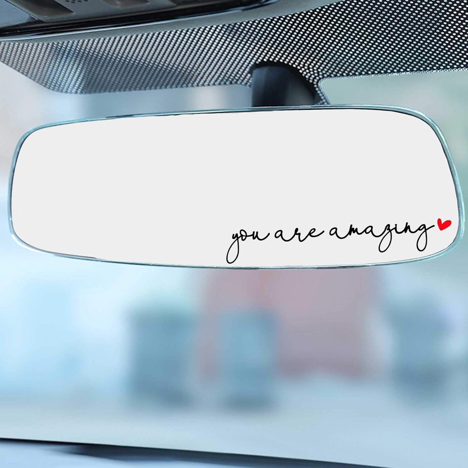 2 x You are Amazing Vinyl Sticker Mirror Decor Car Medium, Black+red Heart