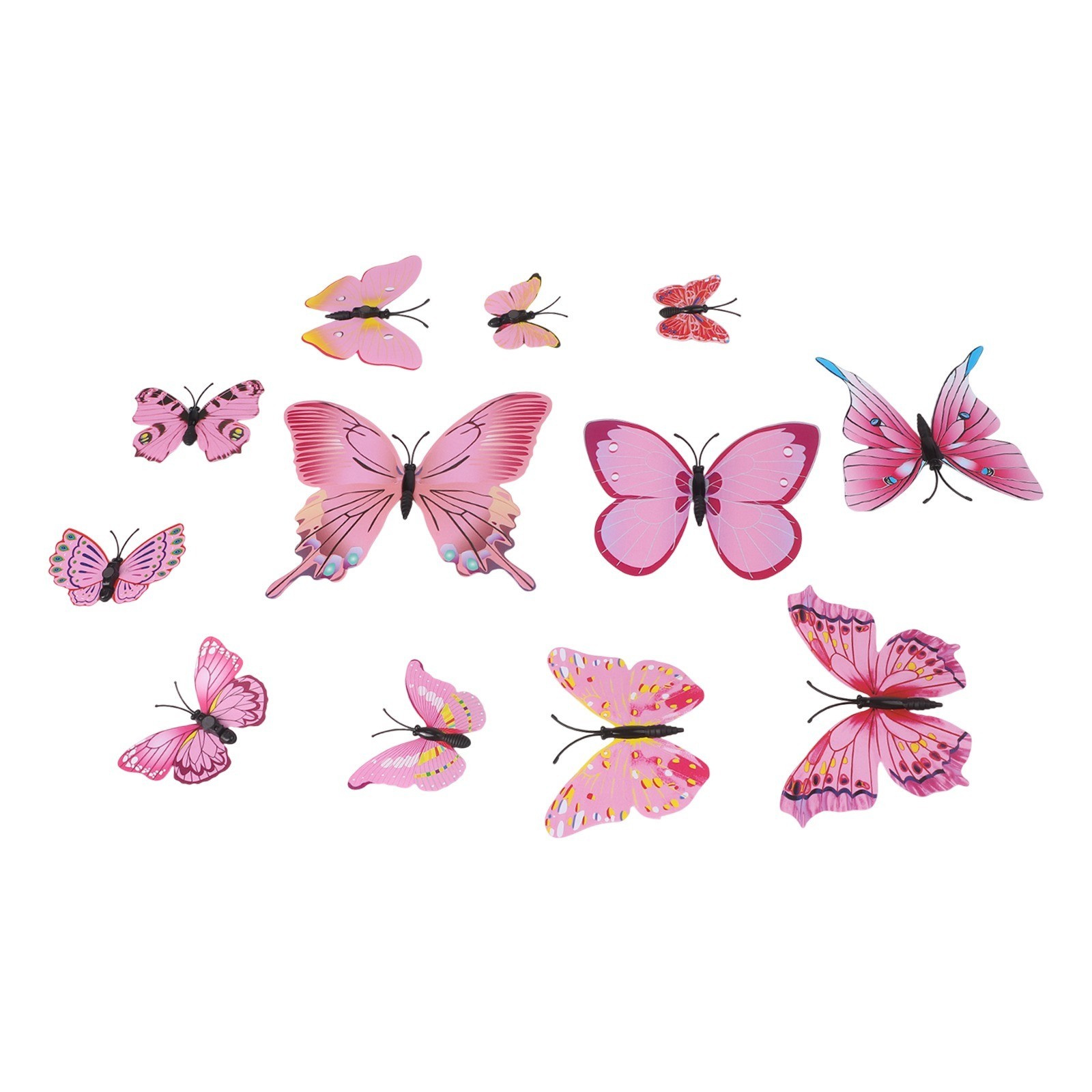 Whimsical 3D Butterfly Wall Art 12pcs Set for Living Room and Bedroom Decor