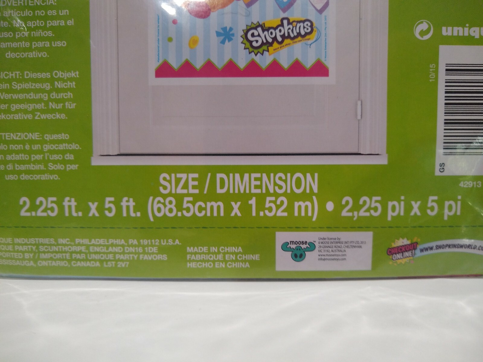2 SHOPKINS scene party wall decor PHOTO BACKDROP grocery pals door cover Poster